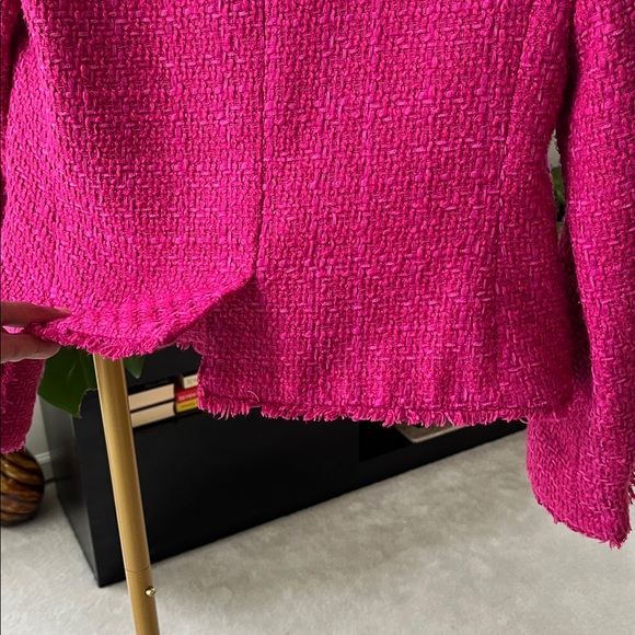 Ann Taylor Fuchsia Tweed Blazer size 00P - Picture 6 of 8